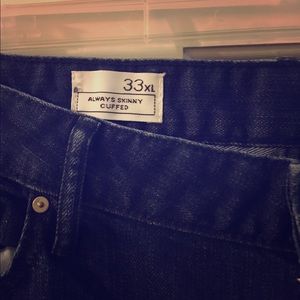 Gap always cuffed skinny dark jeans
